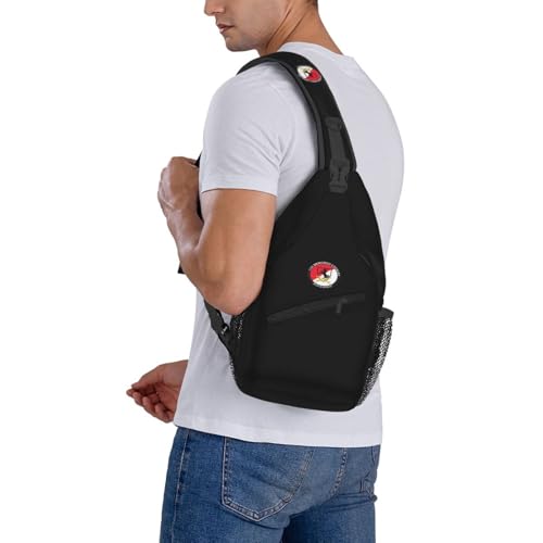 Mochila bandolera negra pequeña resistente al agua para hombre miniatura 7