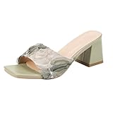 LOIJMK Zapatos de mujer calcetines largos para mujer de color liso sin cordones casuales con punta abierta plana suave para mujer zapatos de mujer impermeables, verde, 41 EU