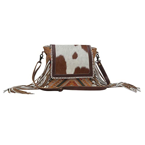 Myra Bag Western Leather Shoulder Bag for Women - Upcycled Canvas Crossbody Bag Spotted Mocha2