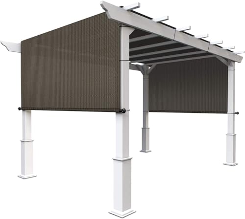 SHINPORT 10'x16' Canopy Pergola Replacement Shade Cover Privacy Patio Shade Screen for Patio Deck Backyard Gazebo Pergola, Brown