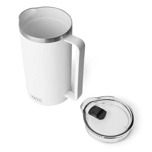 YETI Rambler 64 oz Pitcher, Vacuum Insulated, Stainless Steel with MagSlider Lid, White