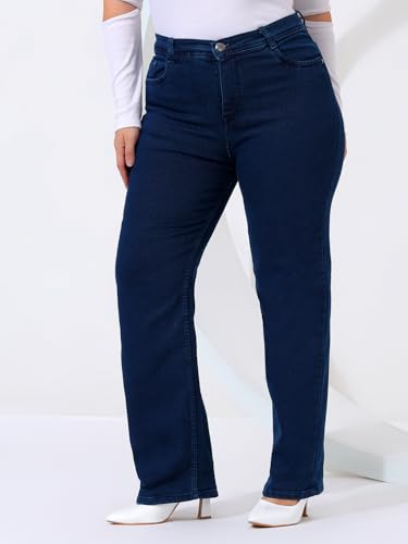 Image of Nifty Women's High Rise Denim Stretchable Straight Fit Plus Size Jeans