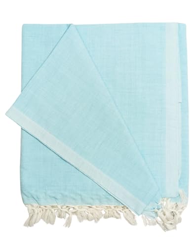 Image of Arvore Bunkaar Pure Handloom 100% Soft Desi Bamboo Viscose Soft Bhagalpuri Andi Chadar /Summer Blanket /Khes /Top Sheet /AC Blanket /Odhne wali Chadar (Blue, Plain, 1, Bhagalpuri Chadar)