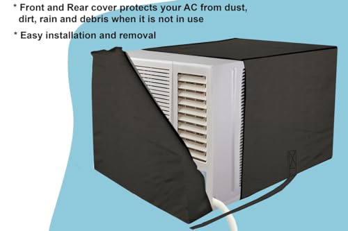 Image of Stylista Polyester Window ac Cover Suitable for O-General 1.1 Ton AMGB12FAWA, Military Color Elastic fit Cover for Front and Rear of Window Ac