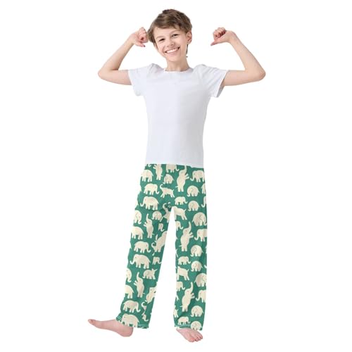 ZZXXB Elephants Have Fun Boys Long Pants Soft Trousers Elastic Waist Kids Lounge Bottoms with Pockets S-XL2
