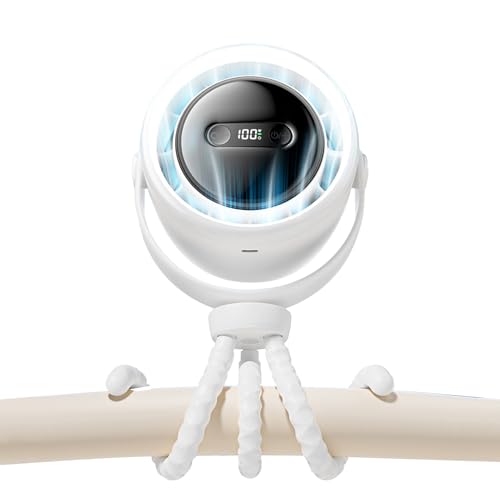 Ventilateur de poussette portable rechargeable 100 vitesses avec veilleuse