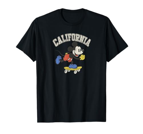 T-shirt Mickey Mouse skateur California en coton col rond pour ado et adulte