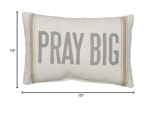 Primitives-by-Kathy-21659-Light-Striped-Pillow-15-x-10-Inches-Pray-Big Primitives by Kathy 21659 Light Striped Pillow 15 x 10 Inches Pray Big