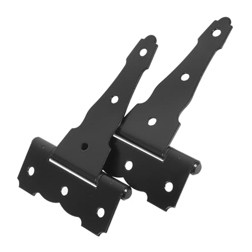 Holibanna 2個 型シェッドヒンジ 耐荷重設計 マットブラック仕上げ ファームハウス風ゲート用ドア丁番具 ガレージドアや納屋の装飾用蝶番