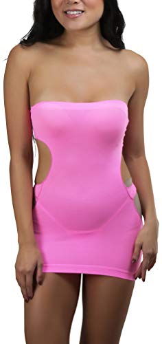 Image of ToBeInStyle Women's Stretch See Through Fishnet Novelty Mini Rave Party Dress