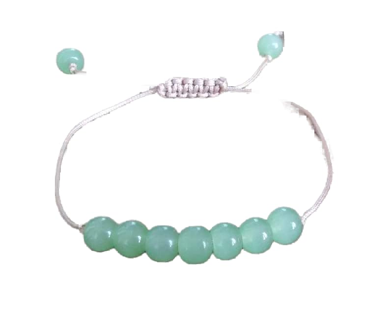 Bracelet en chrysoprase bleue ronde 8mm ajustable pour homme et femme LKBEADS
