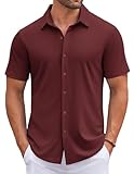 COOFANDY Mens Casual Button Down Shirts Short Sleeve Wrinkle Free Shirt Untucked Summer Stretch Dress Shirt