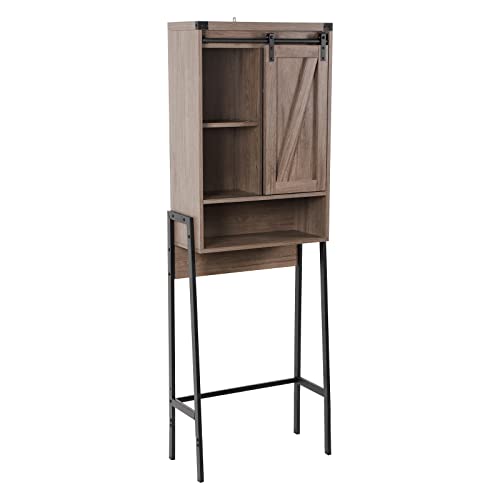 Homajor Over The Toilet Storage Cabinet,Over Toilet Bathroom Organizer,Above Toilet Storage Cabinet,Bathroom Storage Cabinet Over Toilet,With Adjustable Shelf,Sliding Door(Gray) #TOP7