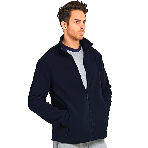 Knocker Men's Polar Fleece Zip Up Long Sleeve Jacket3