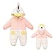 Produktbild LUONE Baby mit Kapuze Strampler, Karikatur-Baby-Overall Langarm-Body Baby Onesies unten Cotton Jungen Mädchen verdicken und warm halten im Winter Kinder Overall,Rosa,80CM
