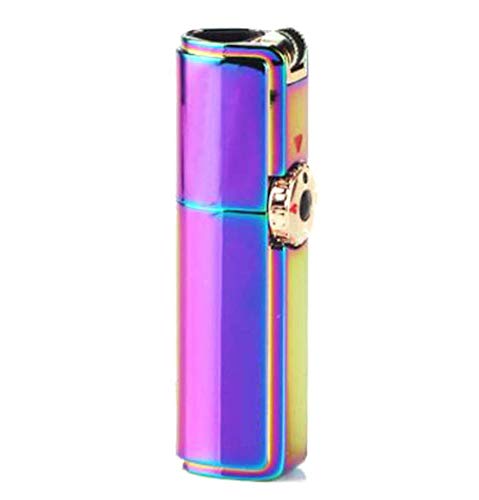 KATZONE - Retro Flint Ignite Triple Torch Windproof Lighter with Cigar Punch Attachment (Rainbow)