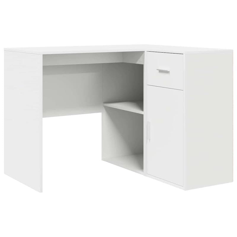 Eleganz Escritorio de oficina grande con diseño de esquina y cajones - Mesa de trabajo blanca 102 x 88 x 75 cm - Ahorra espacio y elegante para la oficina