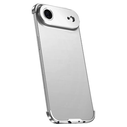 YBDXVX for iPhone 17 Air Aluminum Bumper Case Slim Thin Metal Frameless Minimalist Borderless Design with Camera Lens Protector Shockproof Protective Cover for Men Women Natural Titanium