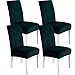 Ystyle Stuhlhussen Samt 4er Set, Universale Stuhlüberzug Stretch, Weich Hussen Für Stühle, Waschbar Dekoration Stuhlbezug, Stuhlhussen Kratzfest Hochlehner Für Haus Hotel Bankett, Dunkelgrün