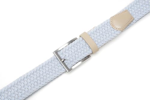 Image of Fabio Valenti Men's Stretch Belt Woven Braided Belt 1 3 /8 for Golf Pants | Solid Buckle, Casual Occasion, Everyday Dress, Handmade,Colorful,Gift
