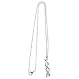OKUMEYR 2piezas Collar de Ciencia Doble Hélice Dna Colgante Metálico Resistente y Brillante Joyería Científica Molecular para Hombres y Mujeres Accesorio Único para Eventos Académicos