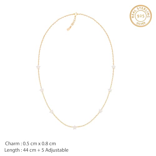 Image of GIVA 925 Anushka Sharma Golden Star Constellation Necklace |Necklace to Gifts for Women & Girls | With Certificate of Authenticity and 925 Stamp | 6 Months Warranty