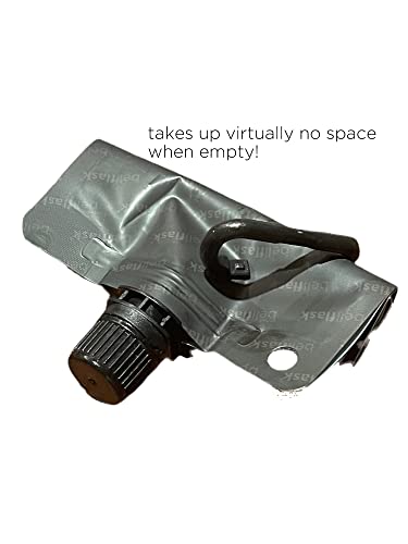 Bellflask Reusable 15 Oz Flask Patented Metal-Free Plastic Liquor Hydration Travel Vacation Sports Concerts Cruises With Filling Funnel & Carabiner Pack Of 3 Flasks Black Color #TOP3