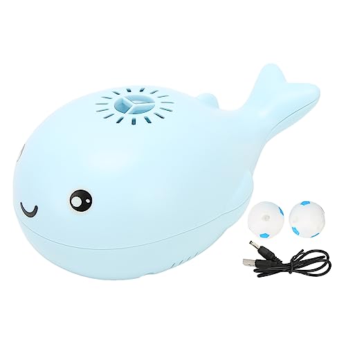 BTSEURY Electric Whale Floating Ball Toy, Cartoon Style USB Charge Bladeless Safe Electric Blowing Floating Ball Toy for Baby (Blue)