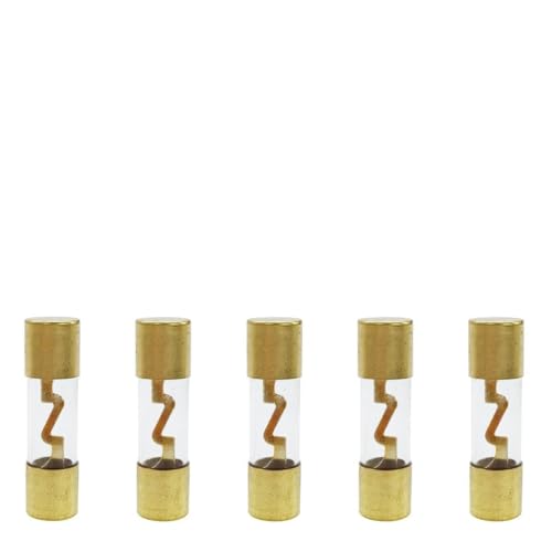 Tuxihapp 5PCS 50A Gold Plated Glass Car Audio AGU Fuse Kit,