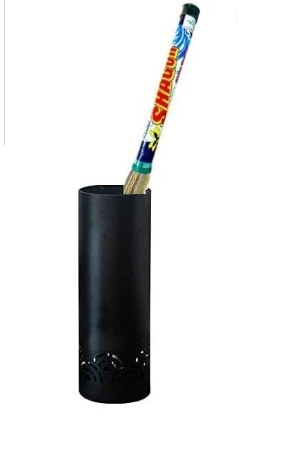 52100 Space Saving Metal Long Lasting Broom Stand for Indian Home/Office and Commercial Spaces/Modern Stylish Broom Holder - Black-image-39