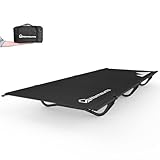 WARMOUNTS Ultralight Compact Camping Cot Pro, 3rd Generation FullGuard Lock Structure for 30s Setup, 30″ Wide Surface, Support 330lbs, Folding Backpacking Cot w/Storage Bag for Outdoor, Oxford