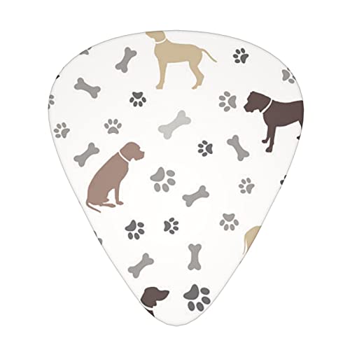 Lot de 12 médiators uniques pour guitare basse électrique et acoustique Motif pattes de chien - Les Beatles, Paul McCartney, John Lennon, RIngo Starr, George Harrison Lot de 12 médiators uniques pour guitare basse électrique et acoustique Motif pattes de chien