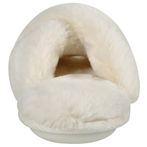 VONMAY Women's Fuzzy Slippers Cross Band Faux Fur Open Toe House Shoes - image 5