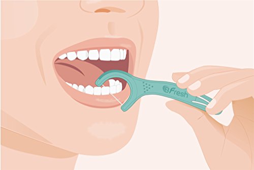 BFresh Flossers 3 in 1 Dental Floss Picks 50 Pcs Mint flavored flosser with tongue cleaner and toothpick for fresh breath and healthy gums - Image 4