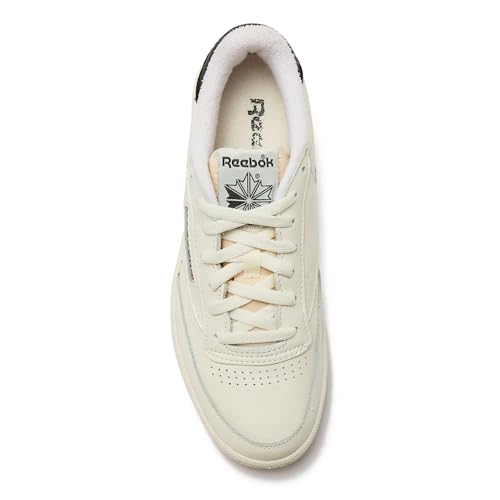 Reebok Club C Vintage Tennis Sneakers for Men, Casual White Mens Shoes, Size 7 to 15, Chalk/Black/Gum, 6.5