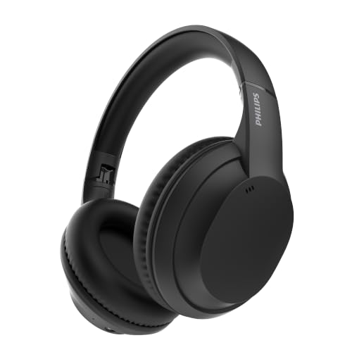 Image of PHILIPS TAH4050 Wireless Bluetooth Headphones with Mic, 40mm Dynamic Drivers, Bluetooth 6.0, Up to 30H Playtime, Dual Device Pairing, USB-C Fast Charging, AUX Support, Over-Ear Headset, Black