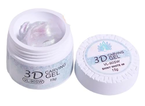 3D Carving Gel for Nail Art, Thick Sculpting for Embossed Designs, UV LED Curing for Professional Salon and DIY Home Use (3D Carving Gel (Shiny White))-picture-40
