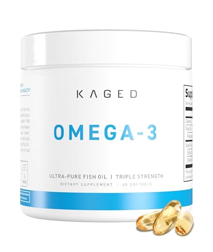 Image of Kaged Omega 3 Softgels | Unflavored | Fish Oil Supplement | 3000mg Omega 3 Fatty Acid with EPA & DHA | Ultra-Pure, No Fish Burps | Supplements for Men & Women | 30 Servings