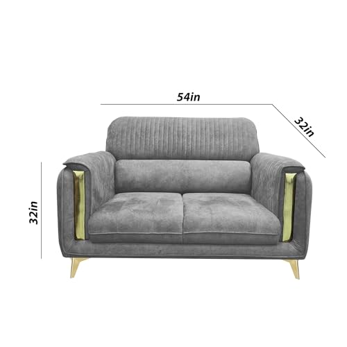 Image of Casaliving Gelio 2 Seater Sofa Set for Living Room (Dark Grey Colour) Premium Fabric Sofa