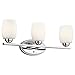 Kichler Eileen 24" 3 Light Vanity Light with Satin Etched Cased Opal Glass in Chrome