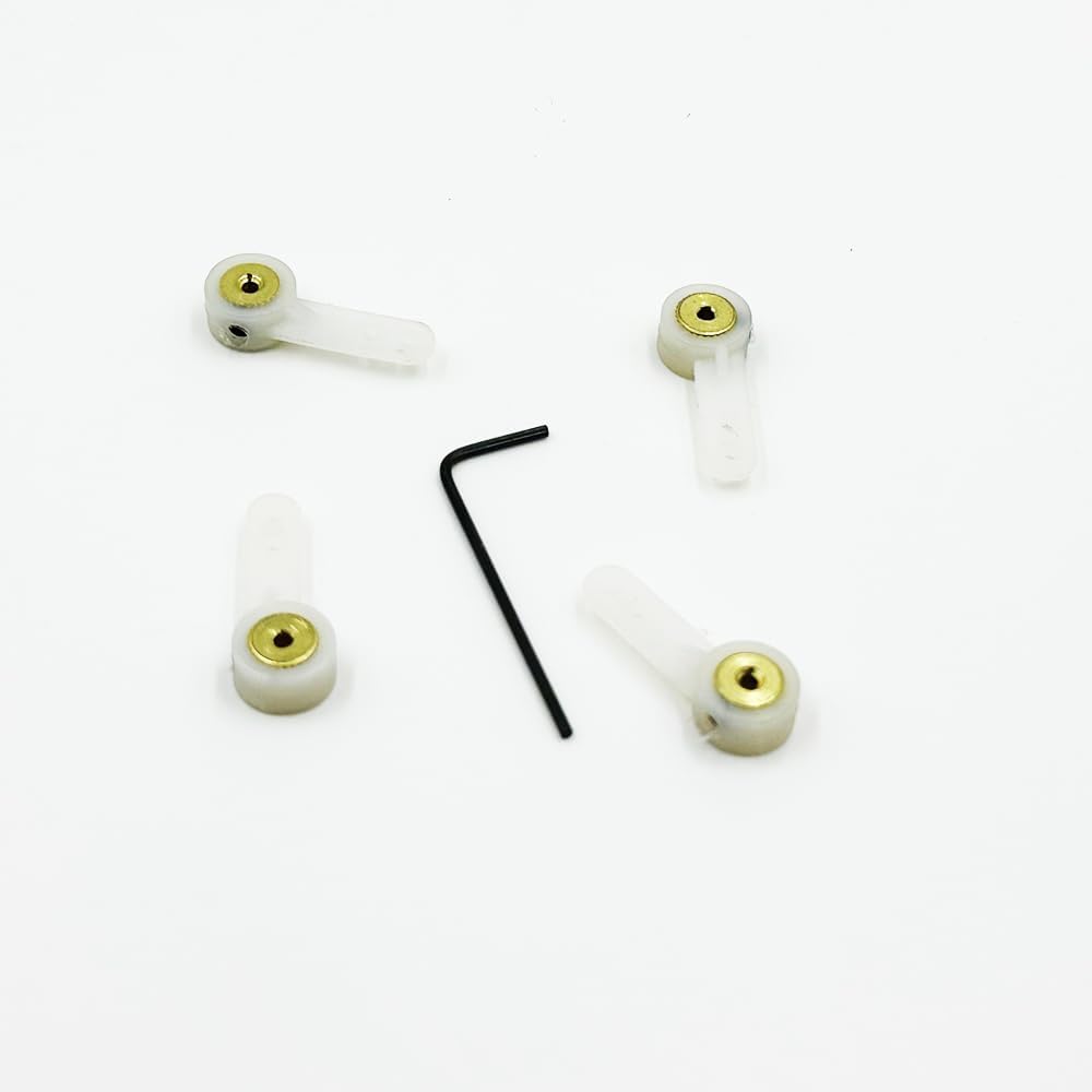 4PCS RC Airplane Landing Gear Front Wheel Steering Arm Nylon Servo Suspension Arm for RC Plane Helicopter Aircraft DIY Model Plane Parts (2mm Hole)
