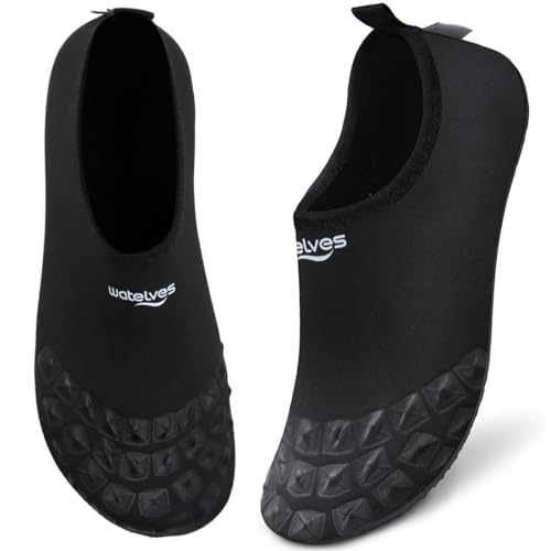 Image of WateLves Water Shoes for Womens Mens Barefoot Quick-Dry Aqua Socks for Beach Swim Surf Yoga Exercise New Translucent Color Soles
