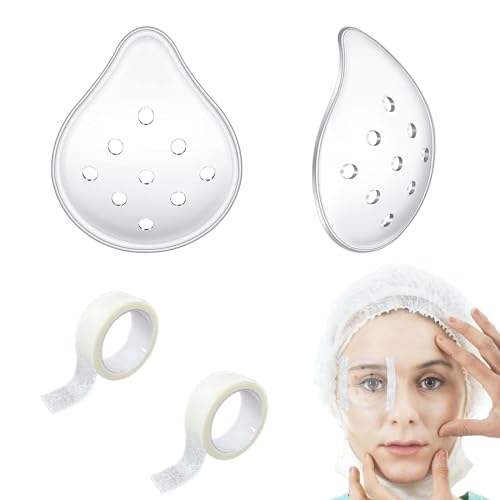 Lumeclat Protección Ocular Transparente – Paquete de 2 Parches para los Ojos, con 2 Rollos de Cinta Microporosa,Diseño Ventilado para un Ajuste Seguro,Proteger Sus Ojos,Máscara Ocular Engrosada,Clara