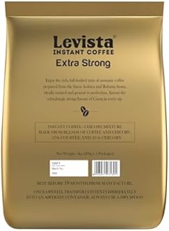 Levista Extra Strong Instant Coffee (Pouch) (1 Kg) | Strong Blend of 57% Coffee & 43% Chicory| Caffeine Coffee with Rich Bold Flavour for an Energising Experience
