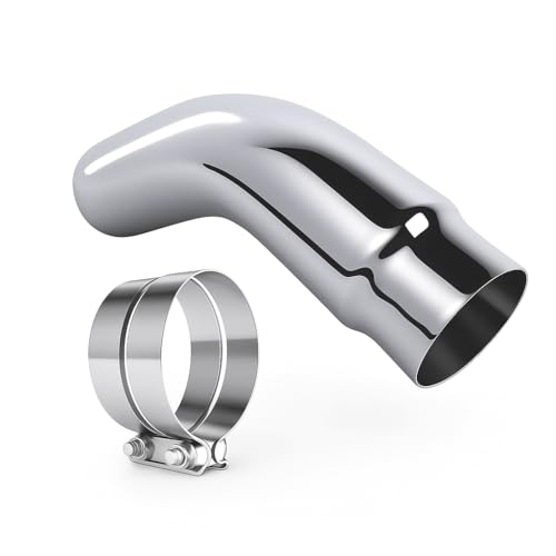 Exhaust Tip 5 Inch Diesel Exhaust Tip Elbow Tip with clamps 5 to 6 Inch Exhaust Chrome Exhaust Tips Elbow Polished Diesel Exhaust Tip for Pickup Truck Car Truck