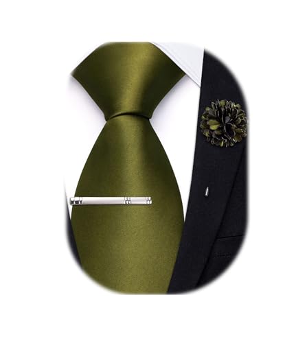 Image of Hi-Tie Pretied Boys Ties Solid Color Kids Adjustable Necktie Lapel Pin Clip Set Age 8-12 Wedding School Graduation