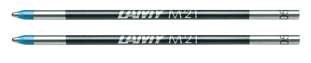 Lamy M21 2-pack metal refill, large capacity, metal - Original replacement refill for all multisystem pens - Indelible - Medium line width in blue ink โ image 1