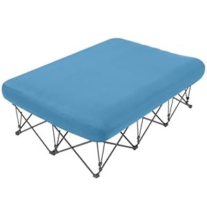 KAMPKEEPER 2 Person Camping Cot,Folding Camping Cot with Inflatable Air Mattress and Carry Bag,for Outdoor Travel Camp Beach Vacation,Supports 500 lbs(no Included The Airpump)