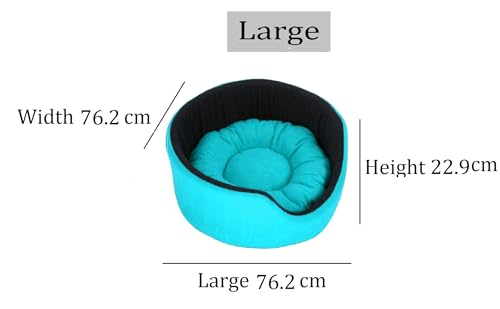 Image of Fluffy's Polyester Luxurious Both Side Soft Dog /Cat Bed (Sky Blue, Large)