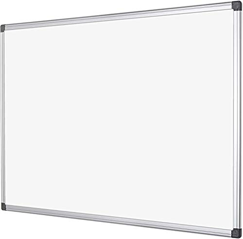 Indigo - Pizarra blanca magnética con bandeja para bolígrafo y borde de aluminio (900 x 600 mm)